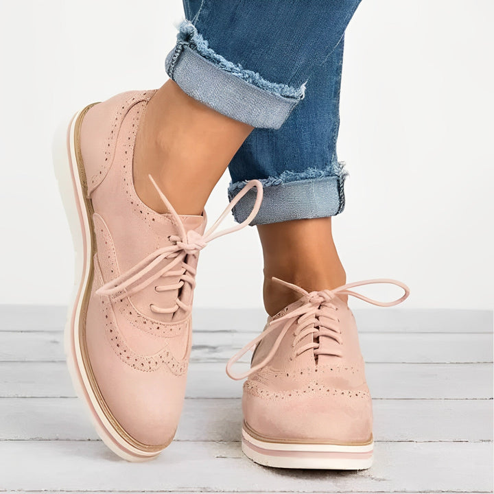 Sloane - Women's Perforated Lace-Up Oxfords with Cutaway Sides