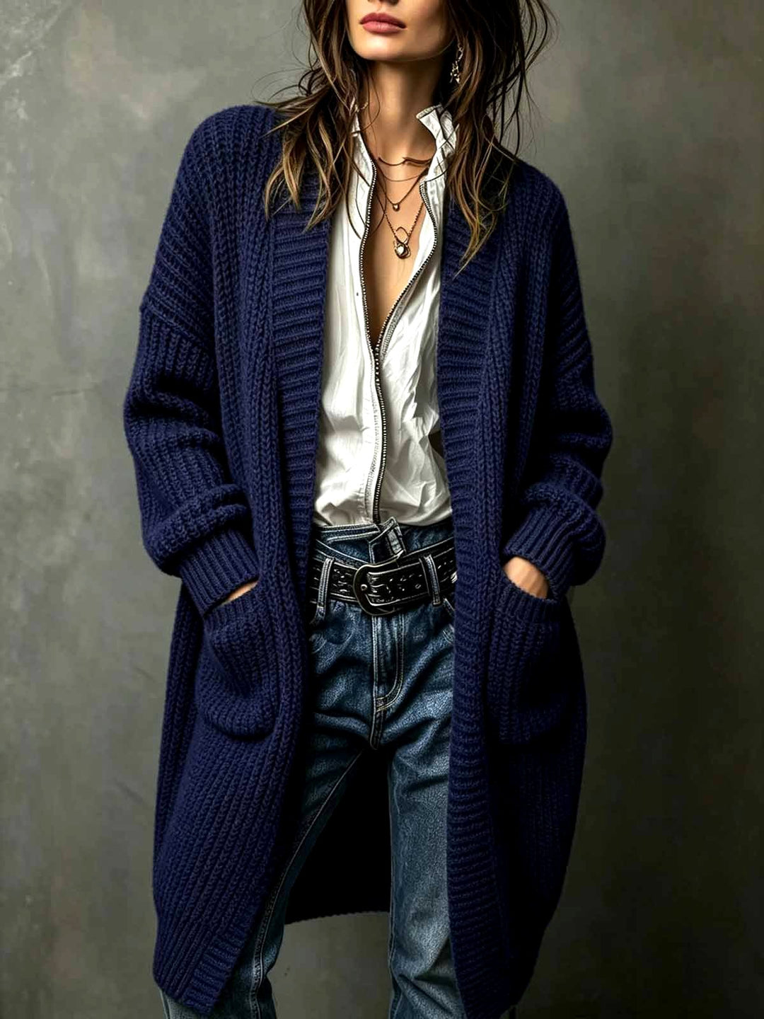 Sophia - Women's Long Knit Cardigan 12