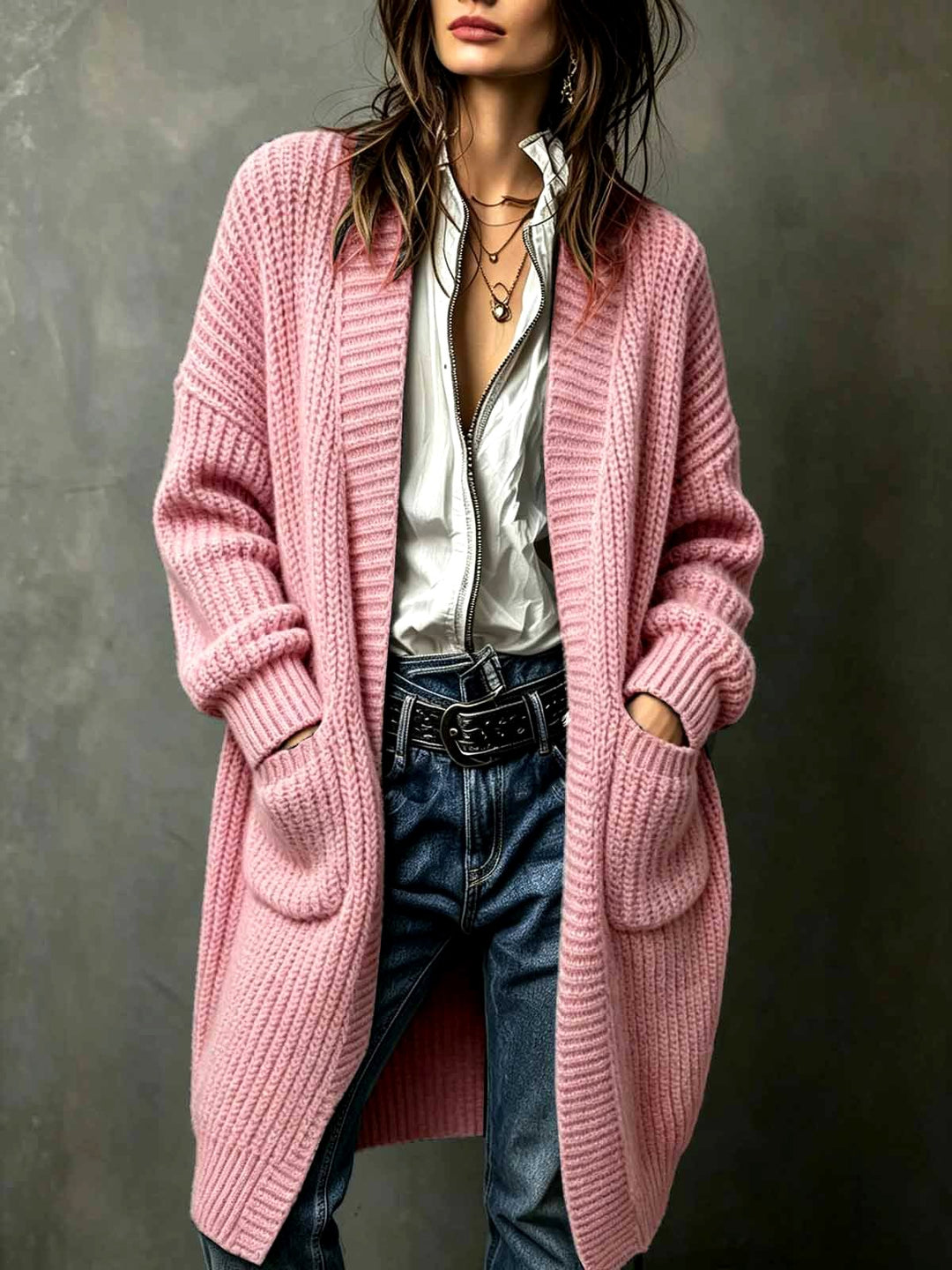 Sophia - Women's Long Knit Cardigan 5
