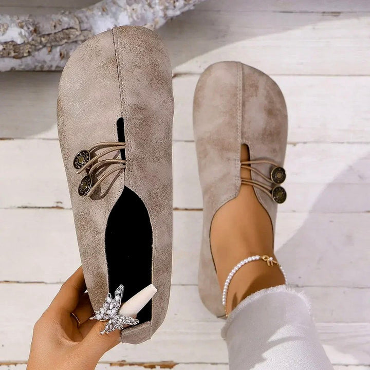 Stella - Women's Metal Button Slip On Loafers