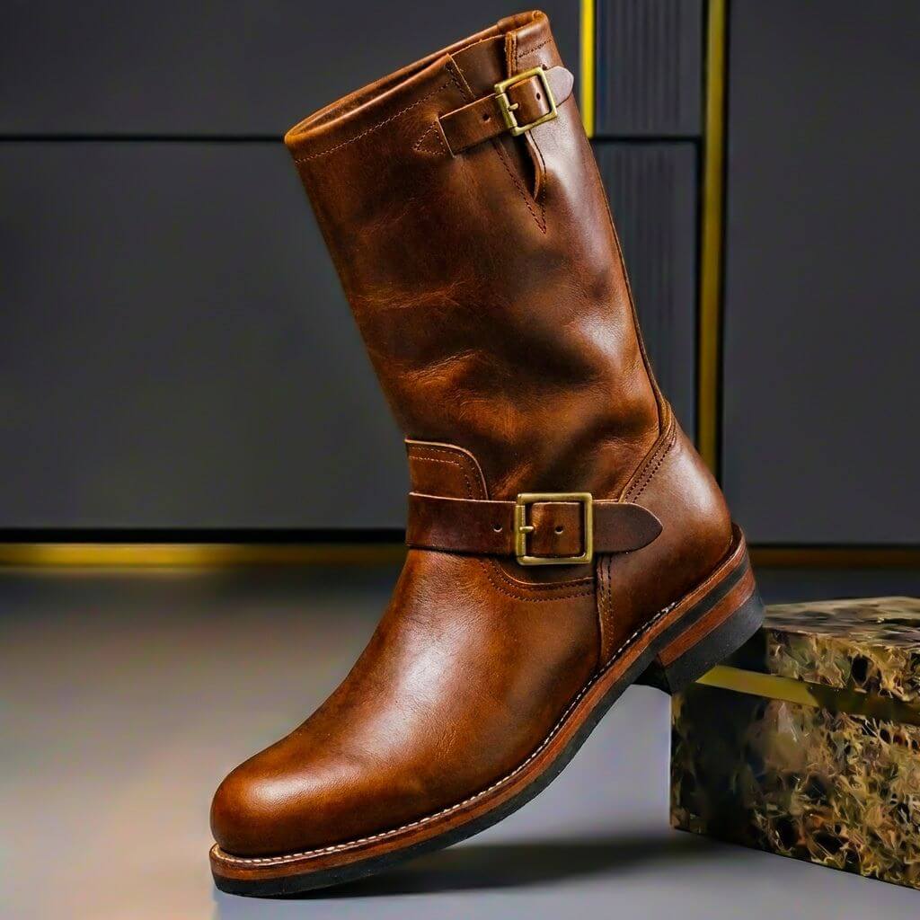 Sullivan - Men's Buckle-Strap Vintage Leather Boots