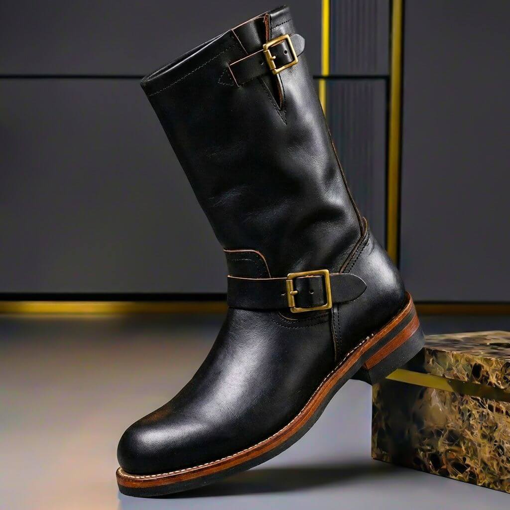 Sullivan - Men's Buckle-Strap Vintage Leather Boots