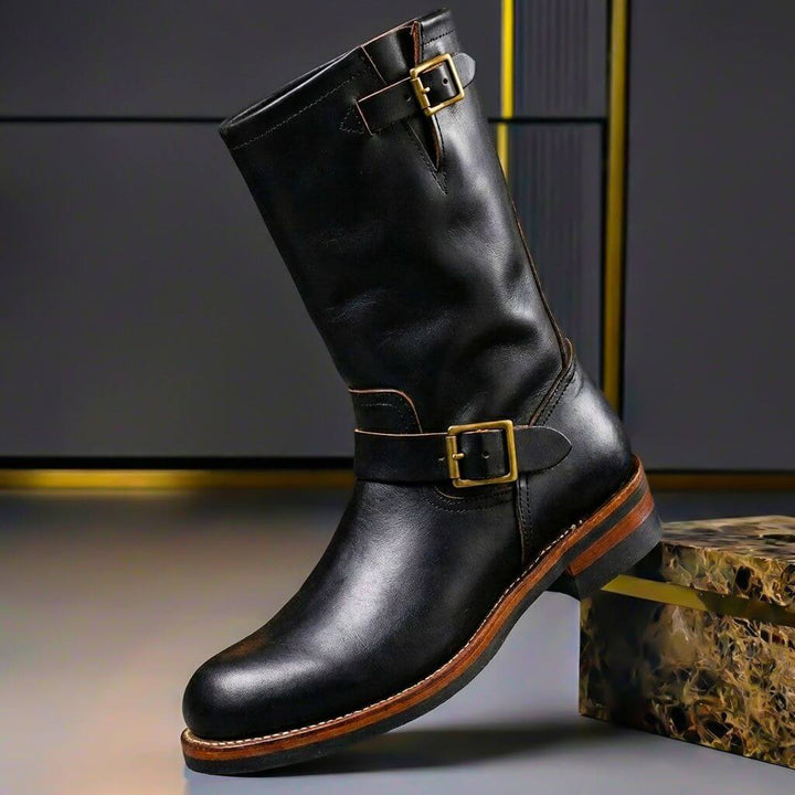 Sullivan - Men's Buckle-Strap Vintage Leather Boots