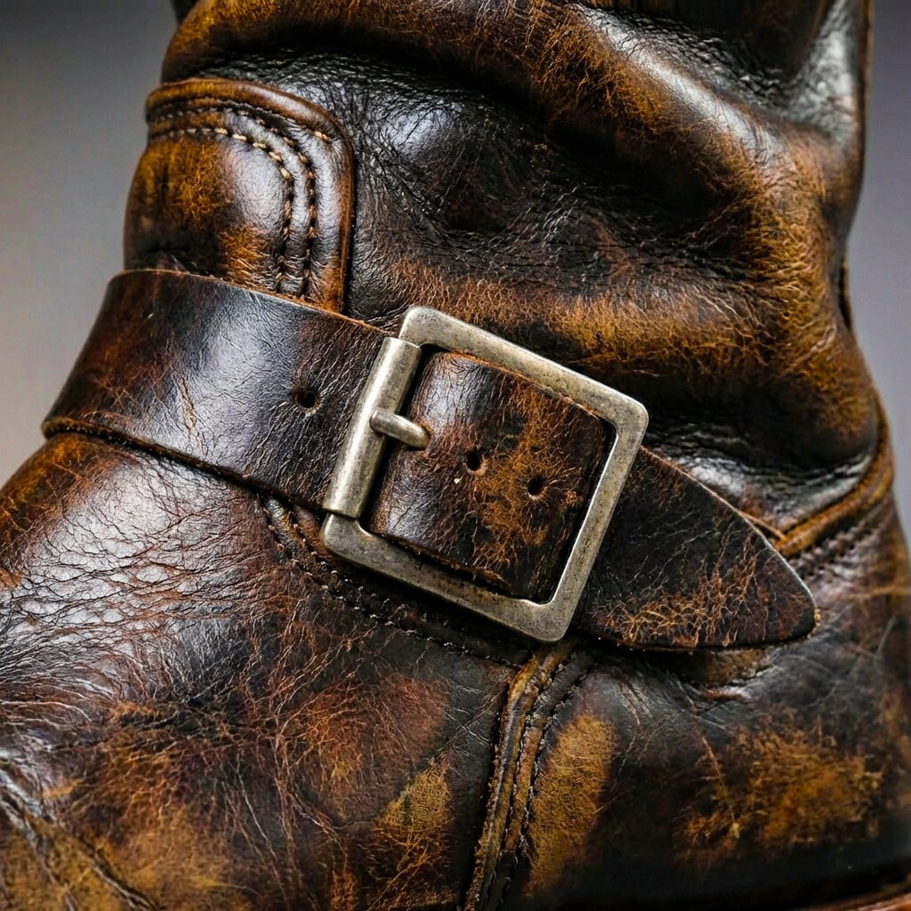 Sullivan - Men's Buckle-Strap Vintage Leather Boots