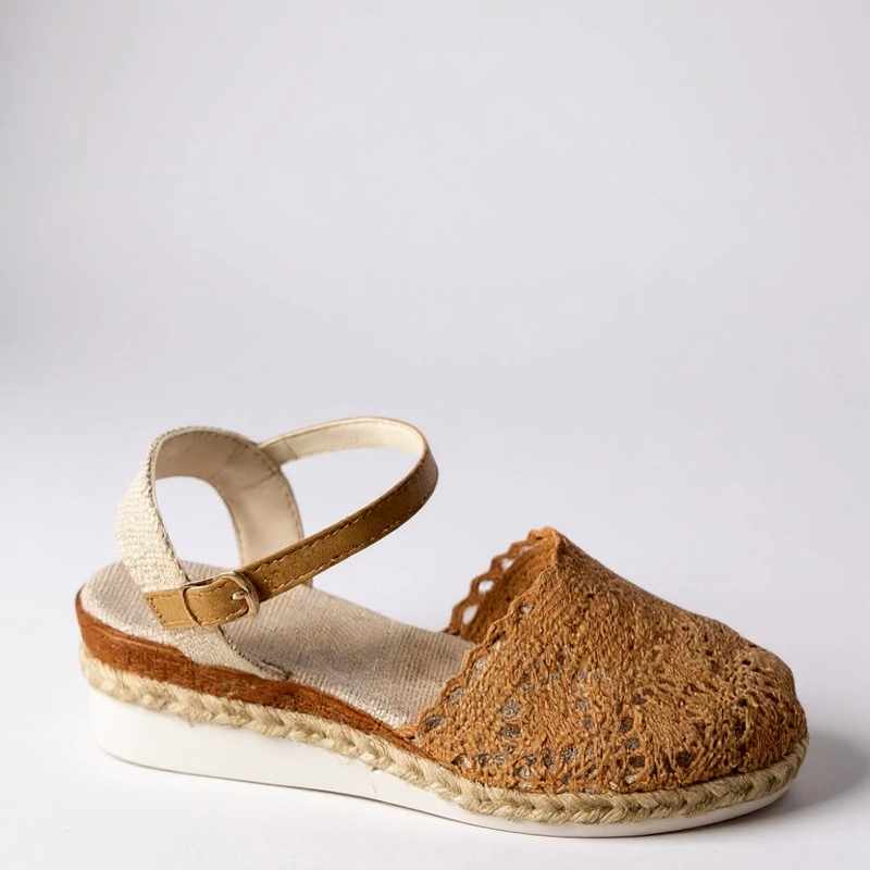 Sylvia - Women's Crochet Ankle Strap Wedge Espadrilles