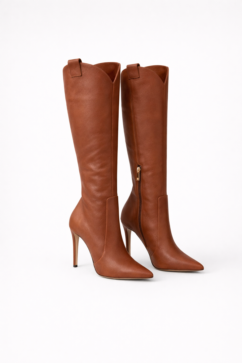 Tabitha - Women's Pointed-Toe Knee-High Boots with Side Zip