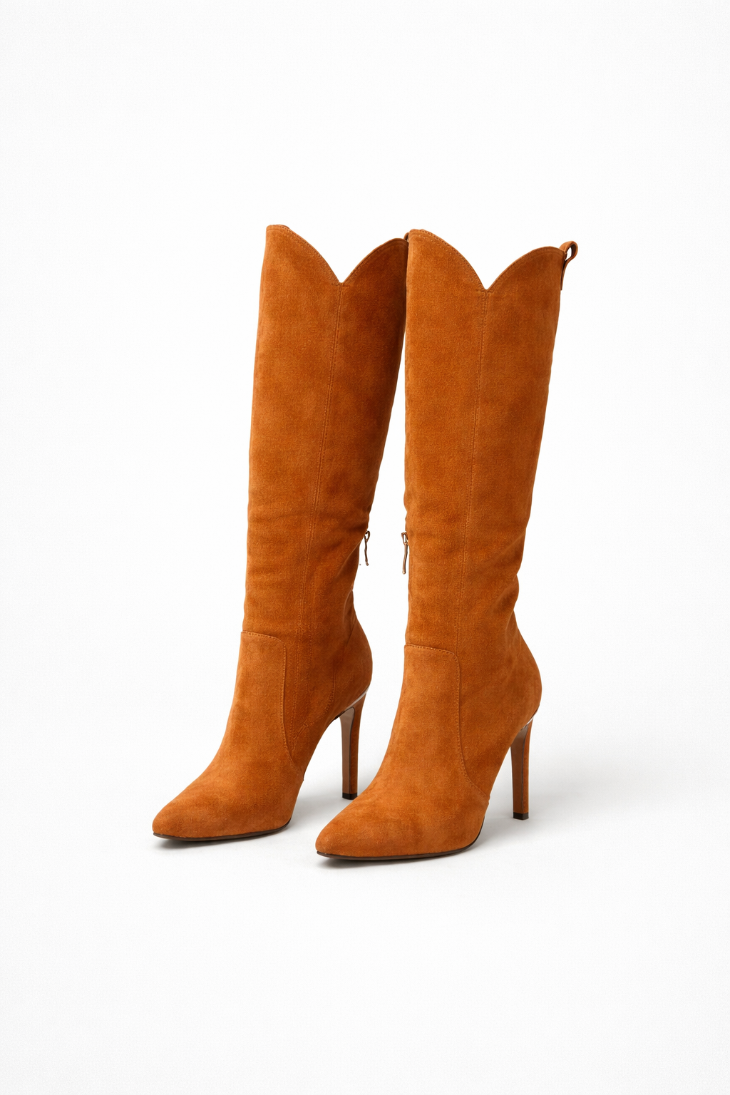Tabitha - Women's Pointed-Toe Knee-High Boots with Side Zip
