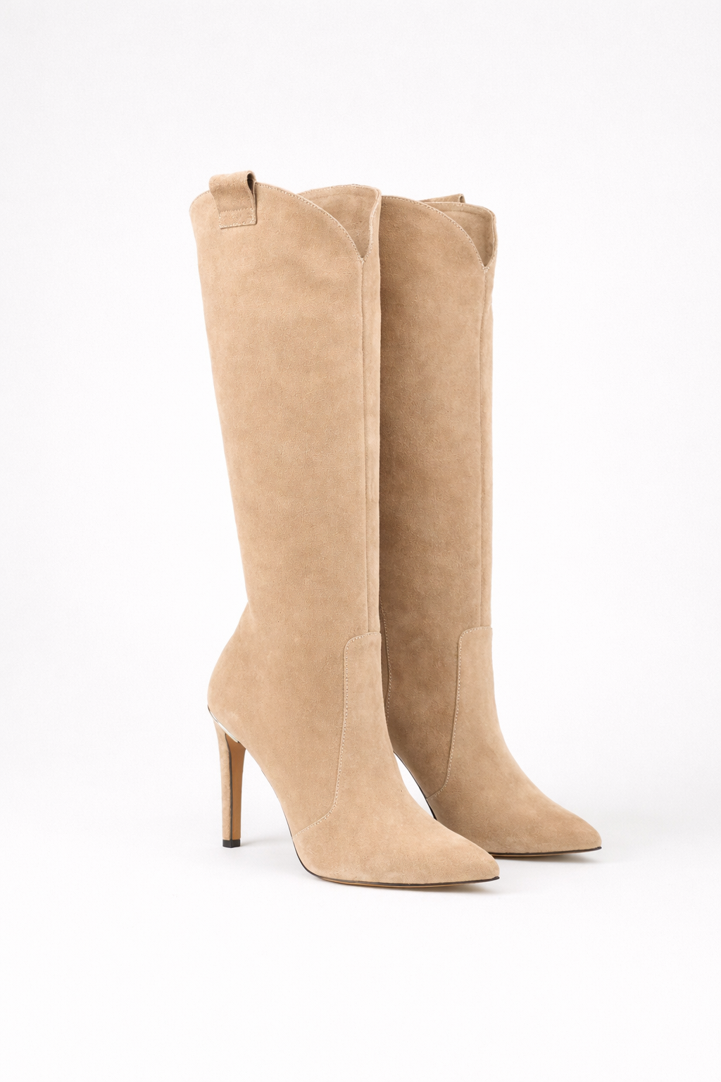 Tabitha - Women's Pointed-Toe Knee-High Boots with Side Zip