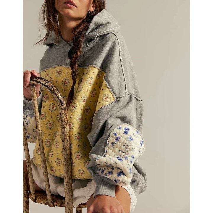Taylor - Women's Oversized Quilted Patchwork Hoodie