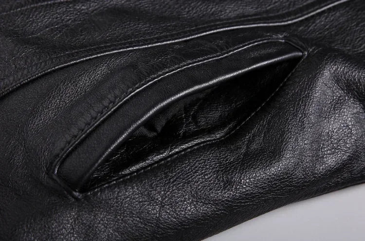 Thaddeus - Men's Distressed Leather Button-Front Jacket