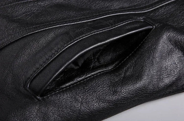 Thaddeus - Men's Distressed Leather Button-Front Jacket