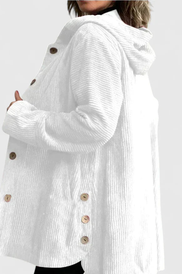 Theodora - Women's Corduroy Hooded Jacket