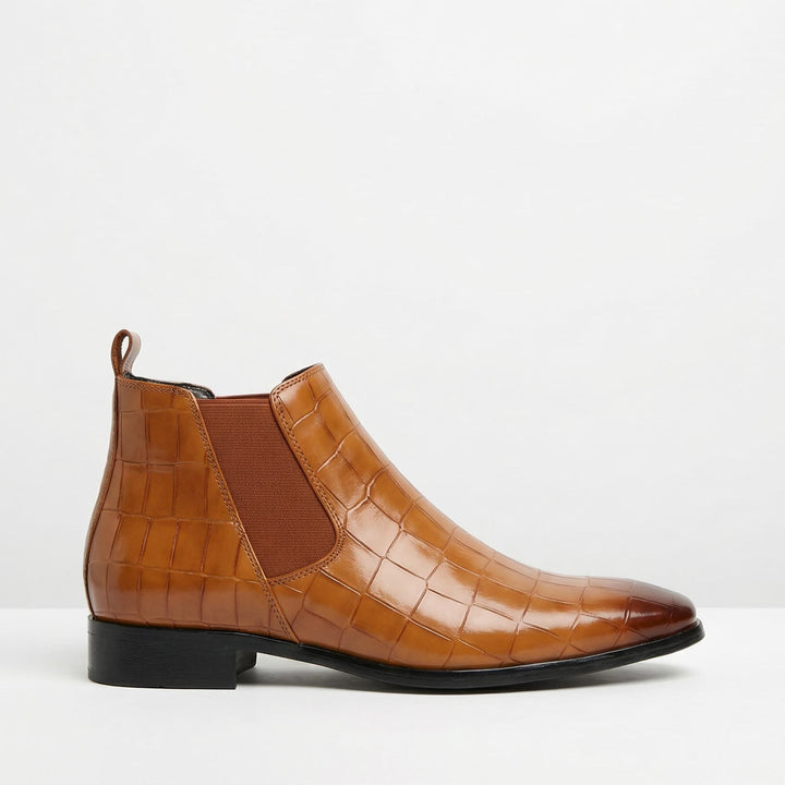 Theodore - Men's Croc-Embossed Chelsea Boot