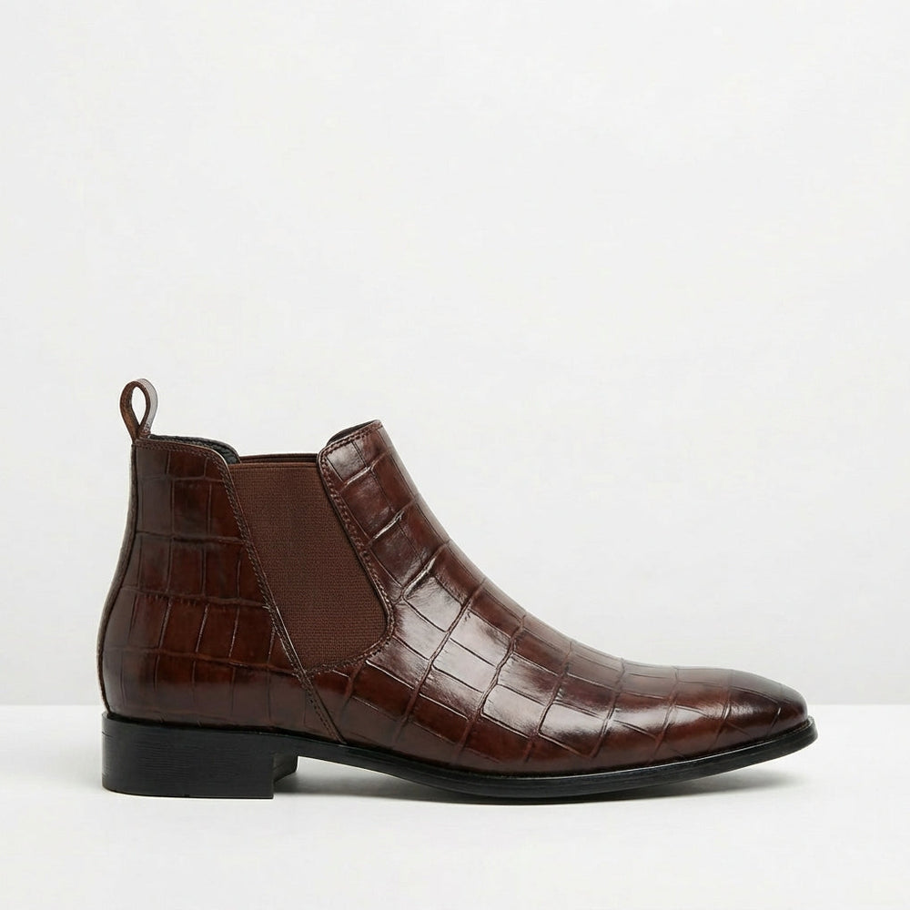 Theodore - Men's Croc-Embossed Chelsea Boot