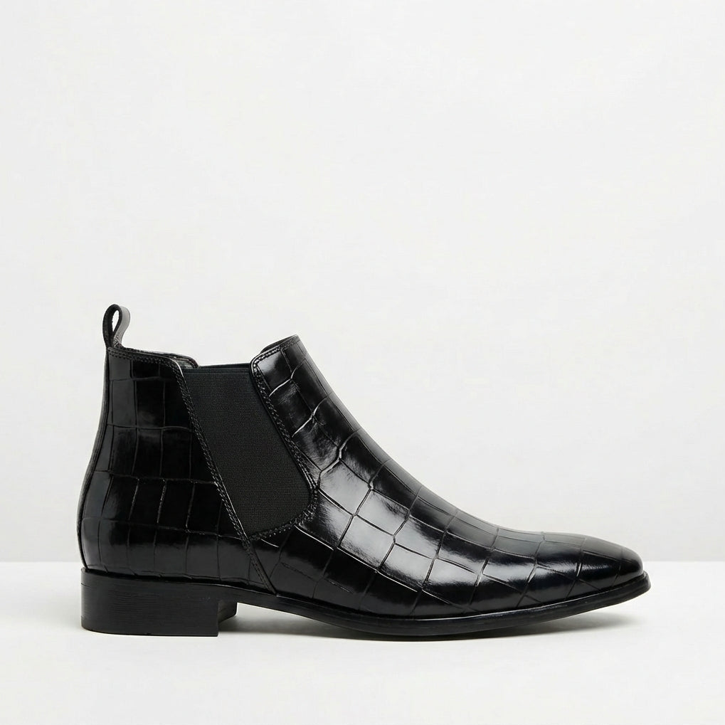 Theodore - Men's Croc-Embossed Chelsea Boot