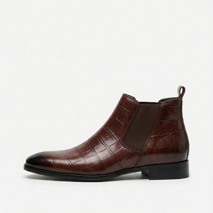 Theodore - Men's Croc-Embossed Chelsea Boot