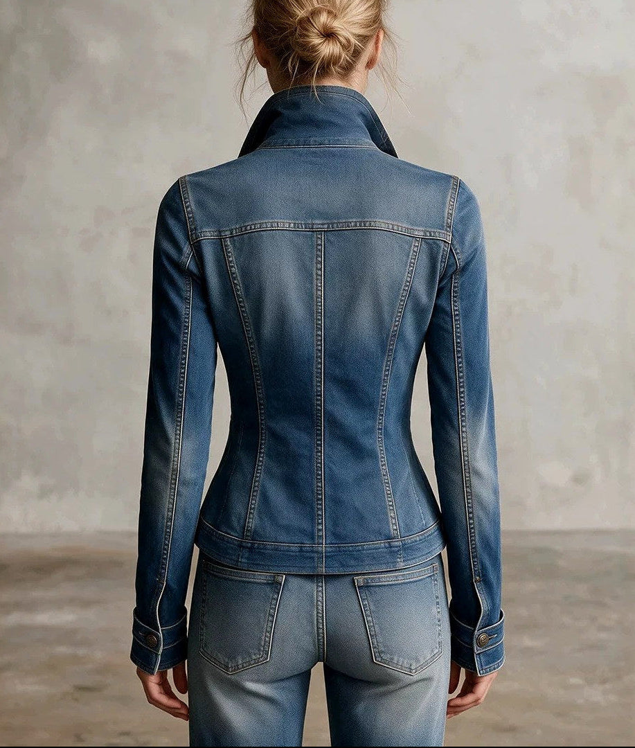 Tiana - Women’s High Collar Denim Jacket 4