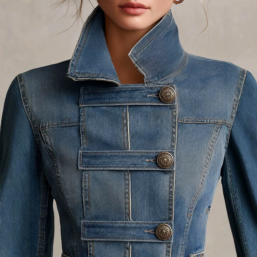 Tiana - Women’s High Collar Denim Jacket 5