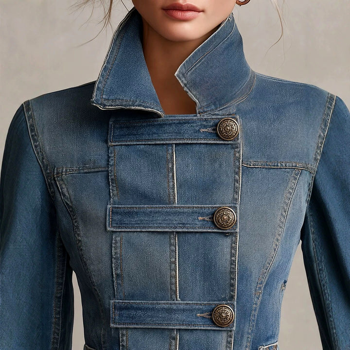Tiana - Women’s High Collar Denim Jacket 5