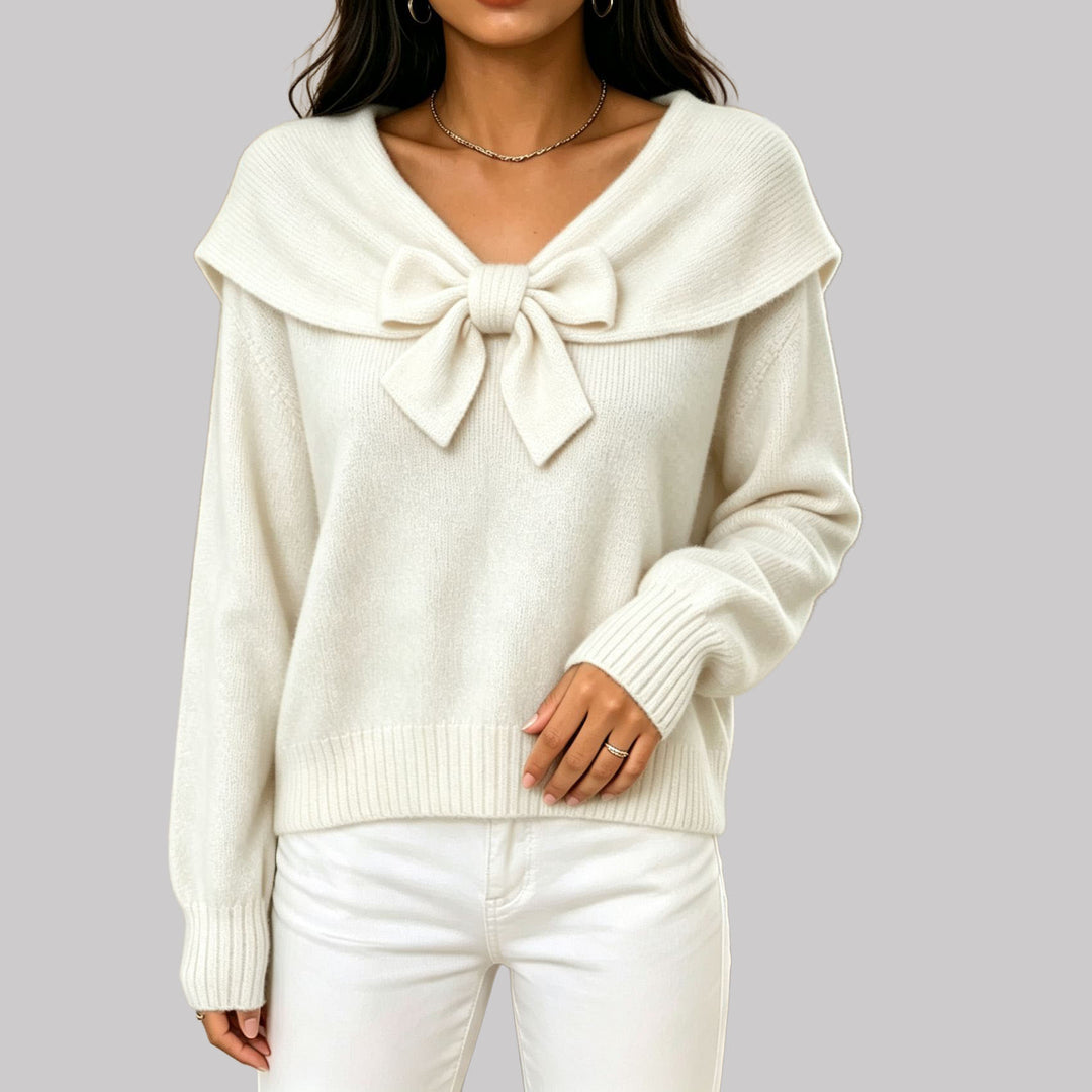 Tiffany - Women's Bow Tie Sailor Collar Sweater