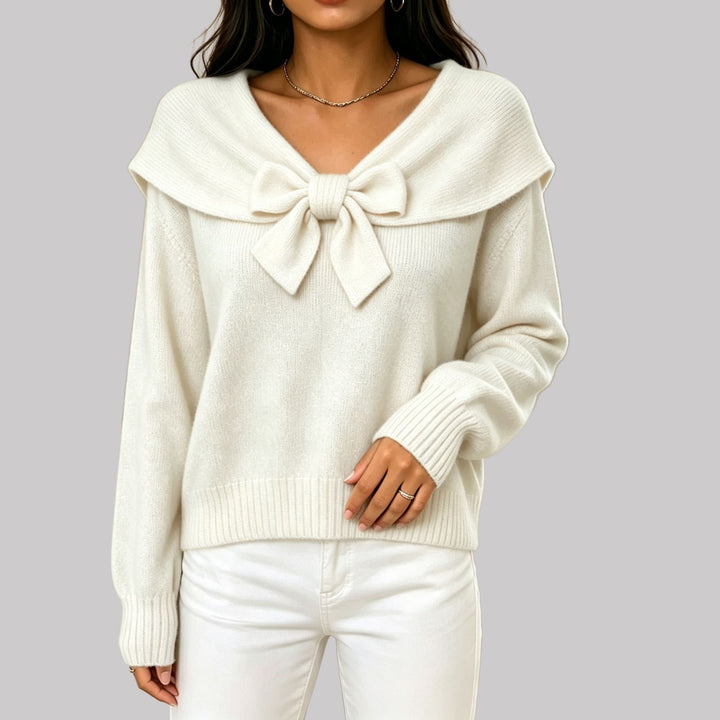 Tiffany - Women's Bow Tie Sailor Collar Sweater