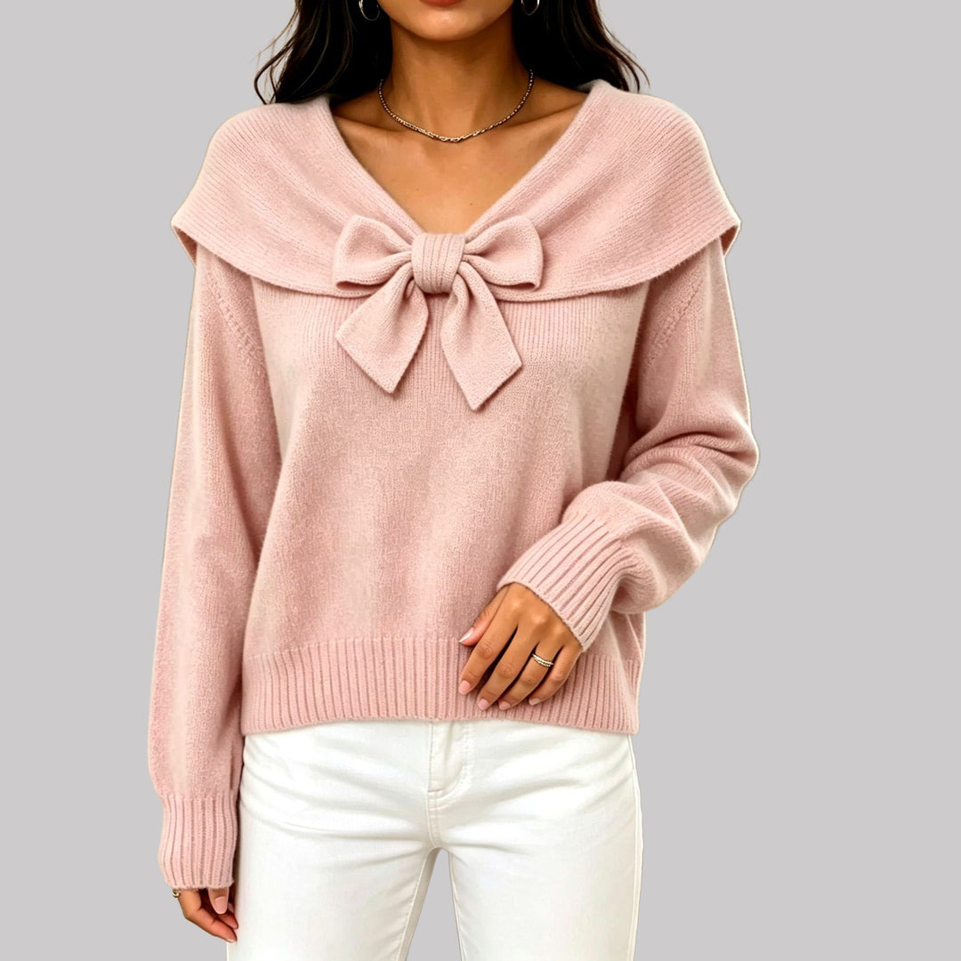 Tiffany - Women's Bow Tie Sailor Collar Sweater