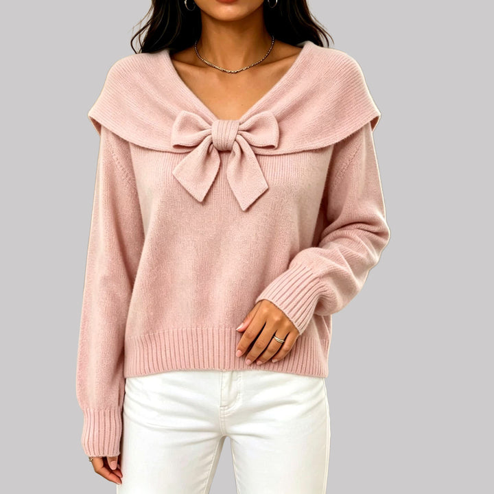 Tiffany - Women's Bow Tie Sailor Collar Sweater