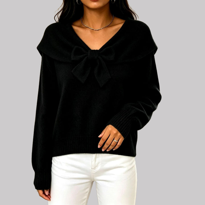 Tiffany - Women's Bow Tie Sailor Collar Sweater