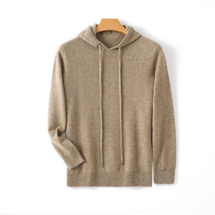Tobias - Men's Fine-Knit Cashmere Drawstring Hoodie