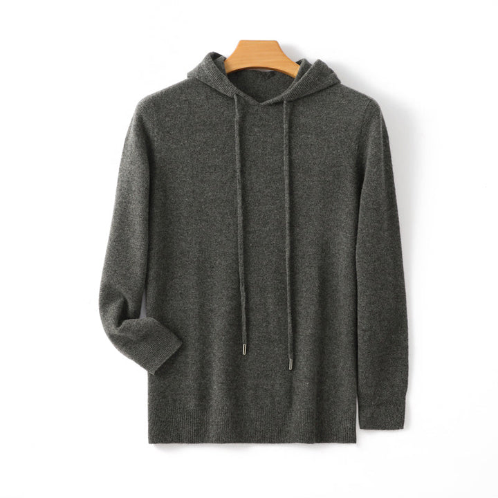 Tobias - Men's Fine-Knit Cashmere Drawstring Hoodie