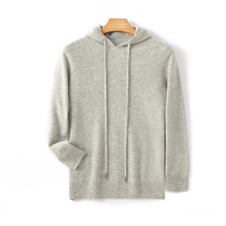 Tobias - Men's Fine-Knit Cashmere Drawstring Hoodie