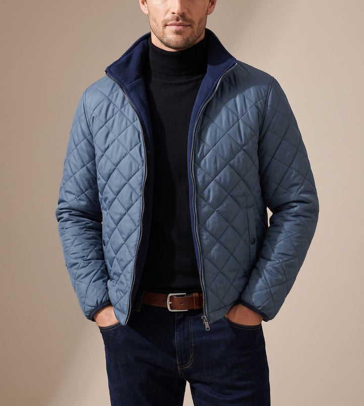 Trenton - Men's Diamond-Quilted Puffer Jacket with Fleece Lining
