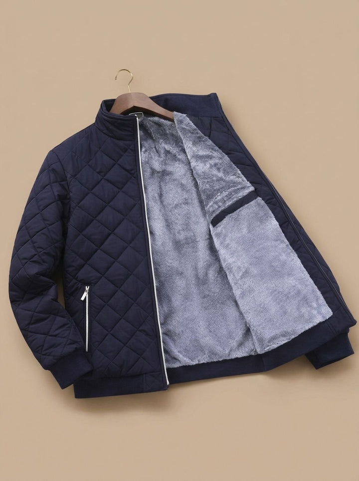 Trenton - Men's Diamond-Quilted Puffer Jacket with Fleece Lining