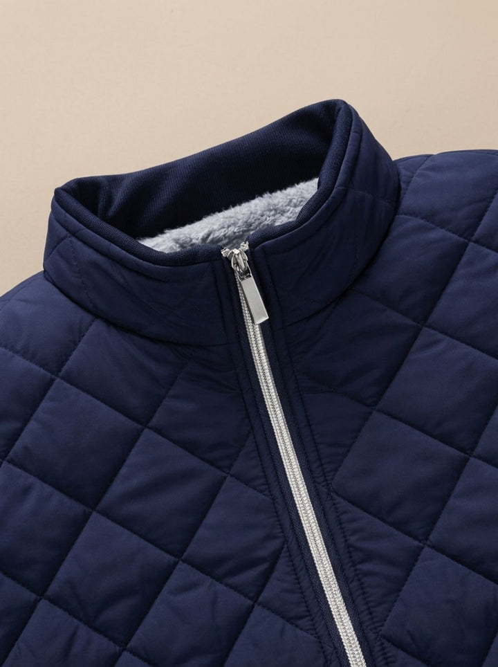 Trenton - Men's Diamond-Quilted Puffer Jacket with Fleece Lining
