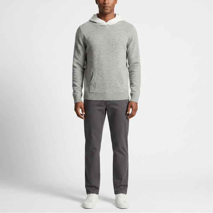 Troy - Men's Merino Wool Hoodie with Contrast Hood