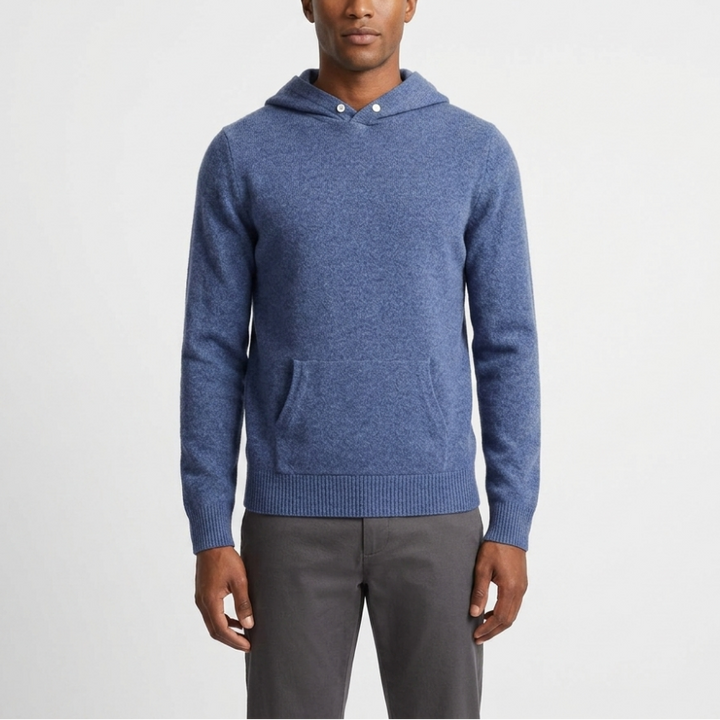 Troy - Men's Merino Wool Hoodie with Contrast Hood