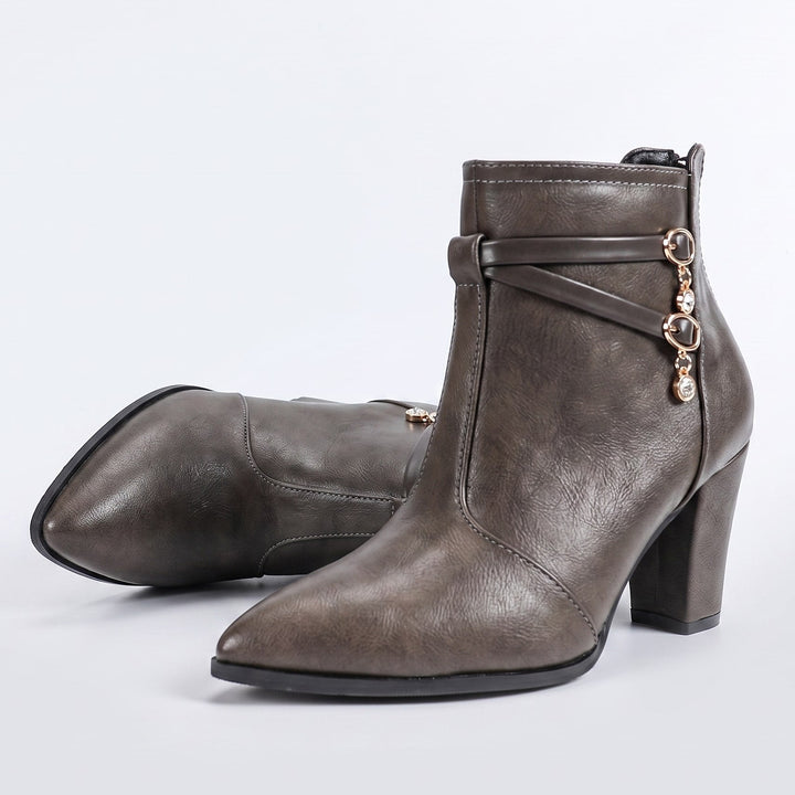 Vanessa - Women's Pointed-Toe Block Heel Boots