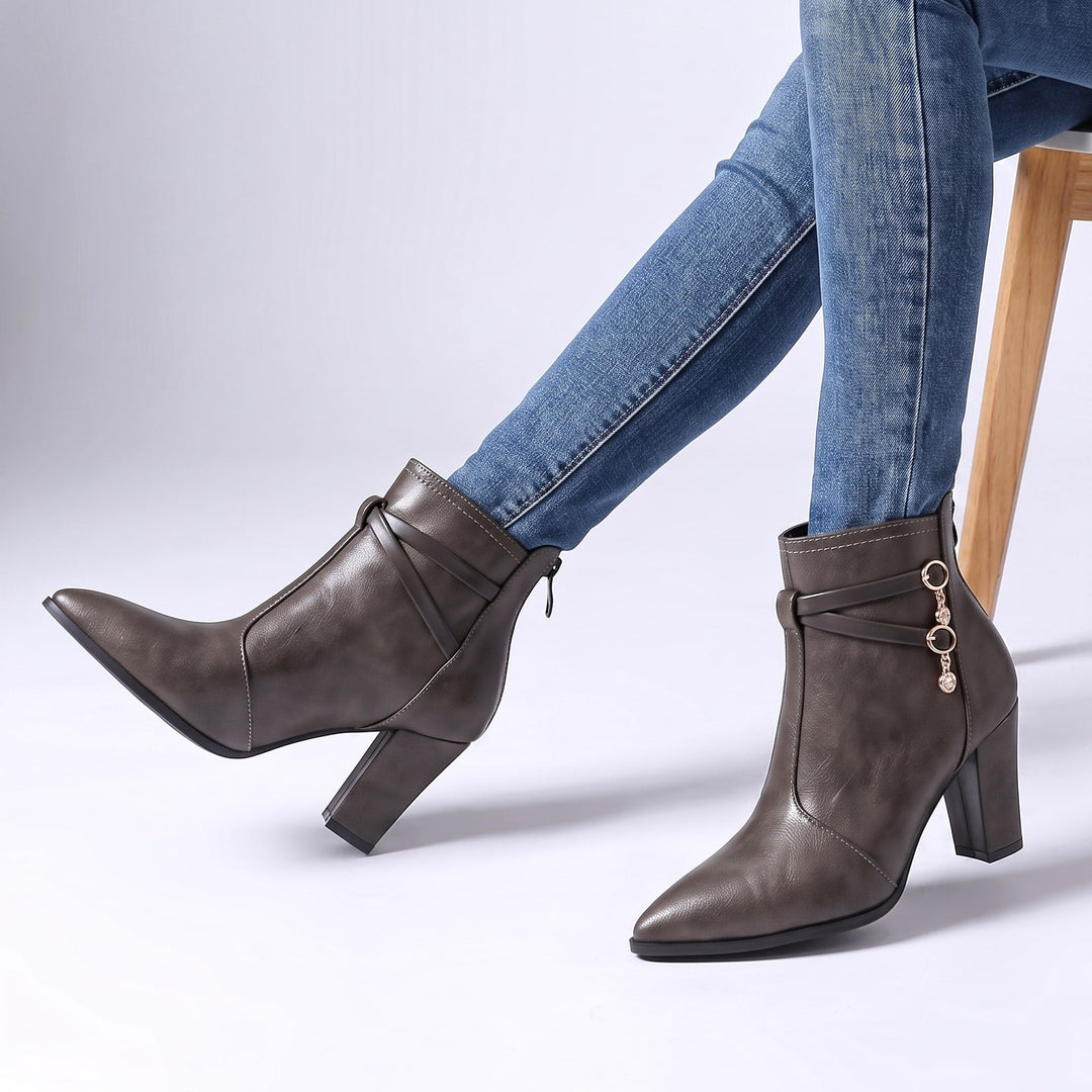 Vanessa - Women's Pointed-Toe Block Heel Boots