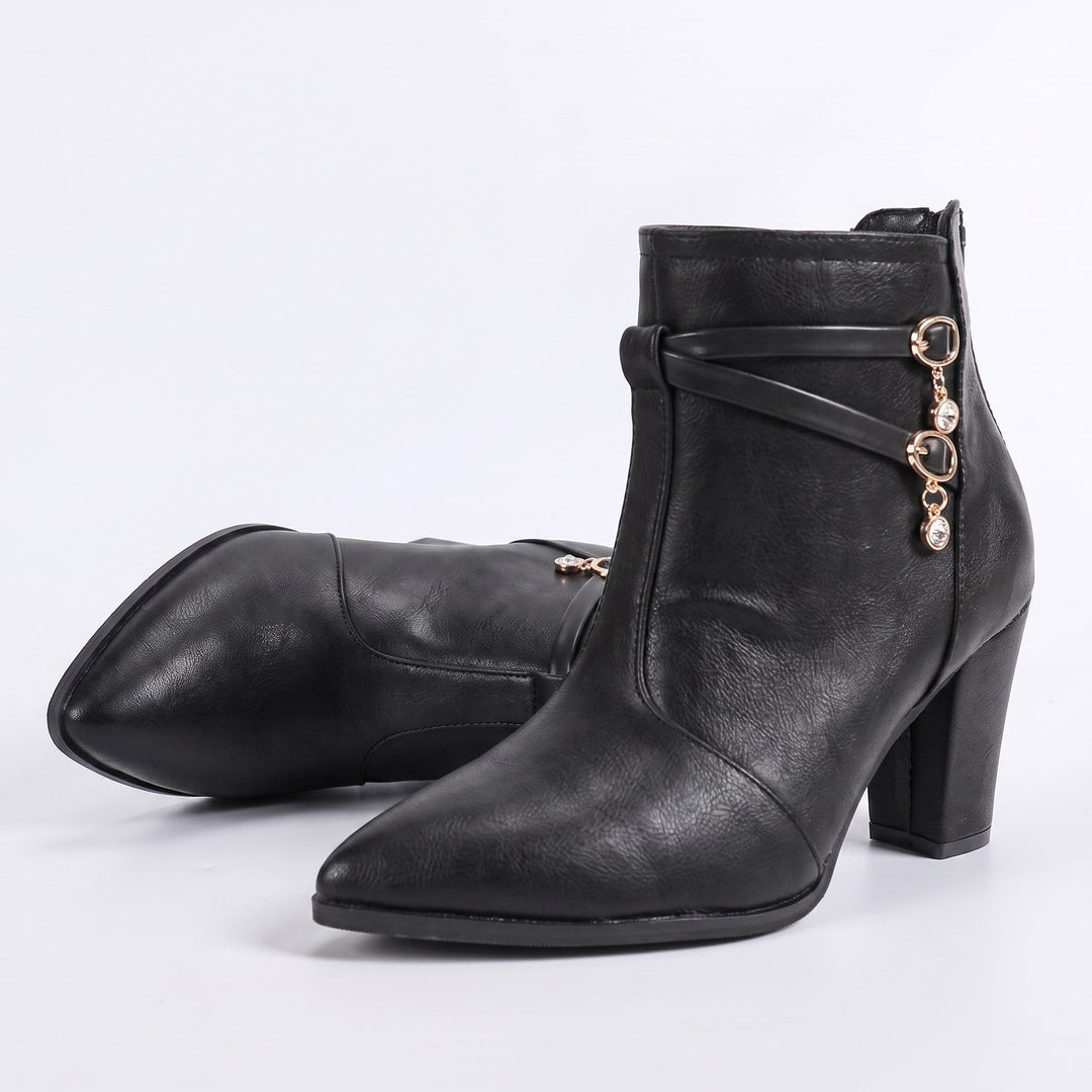 Vanessa - Women's Pointed-Toe Block Heel Boots