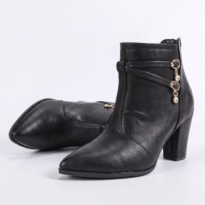 Vanessa - Women's Pointed-Toe Block Heel Boots
