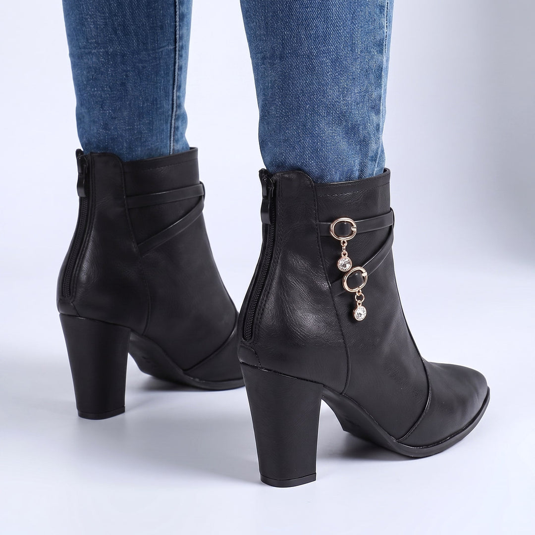 Vanessa - Women's Pointed-Toe Block Heel Boots