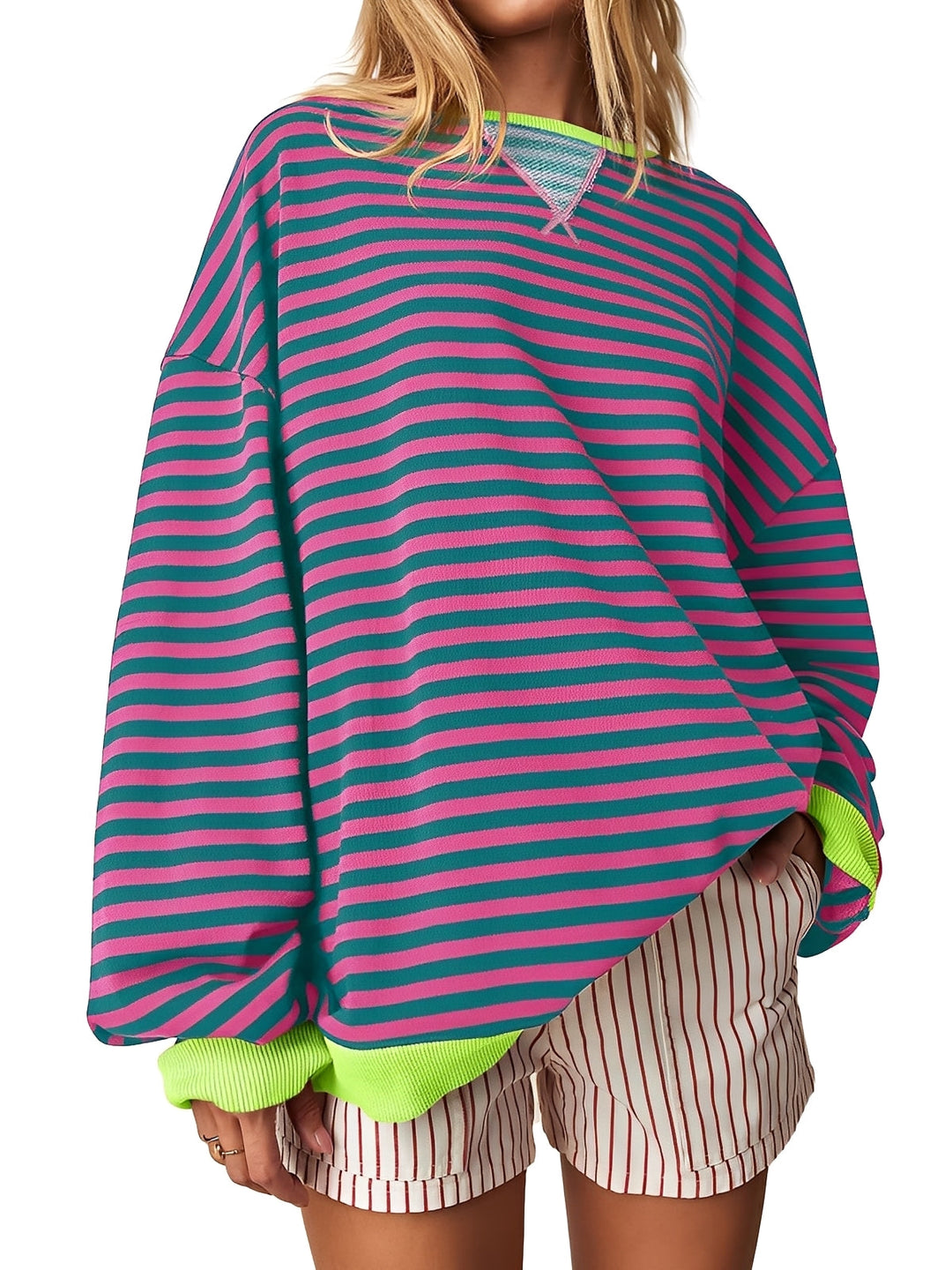 Vera - Women's Striped Crew-Neck Pullover