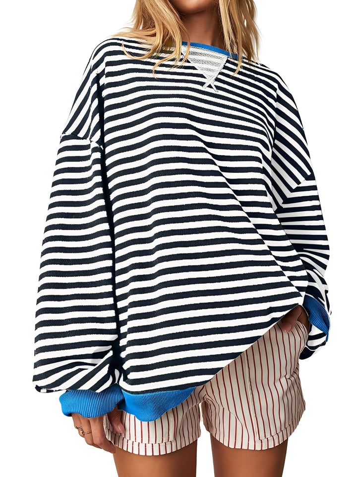 Vera - Women's Striped Crew-Neck Pullover