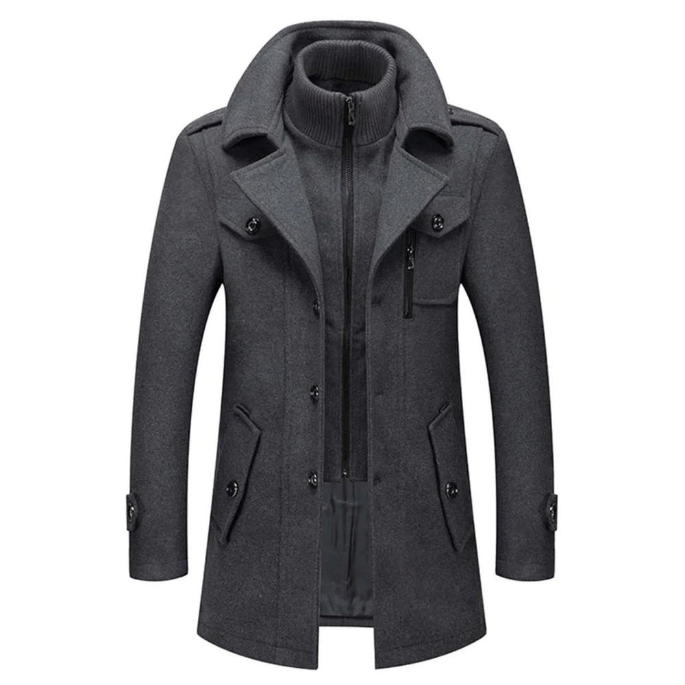 Vernon - Men’s Tailored Wool Coat with High Neck