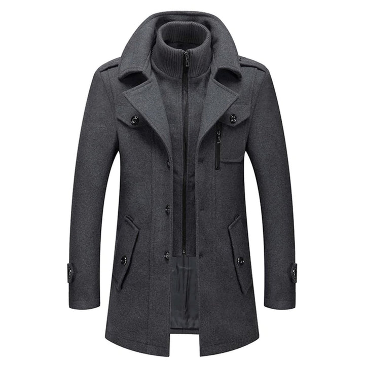 Vernon - Men’s Tailored Wool Coat with High Neck