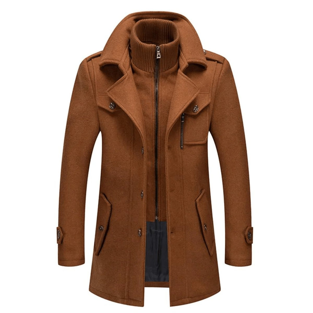 Vernon - Men’s Tailored Wool Coat with High Neck