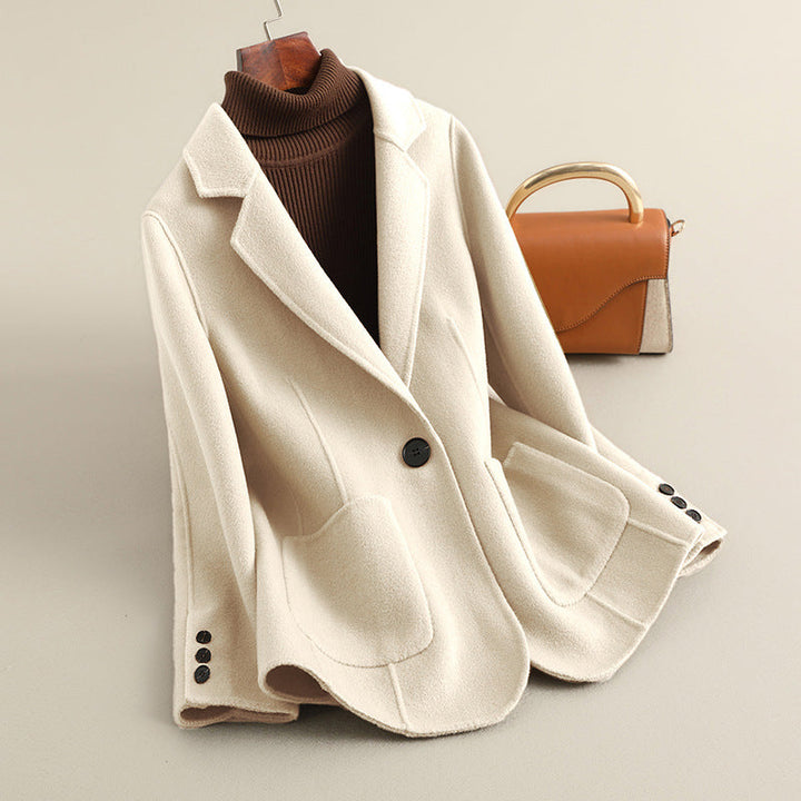 Victoria - Women's Notch-Lapel Wool Blazer with Single-Button Front