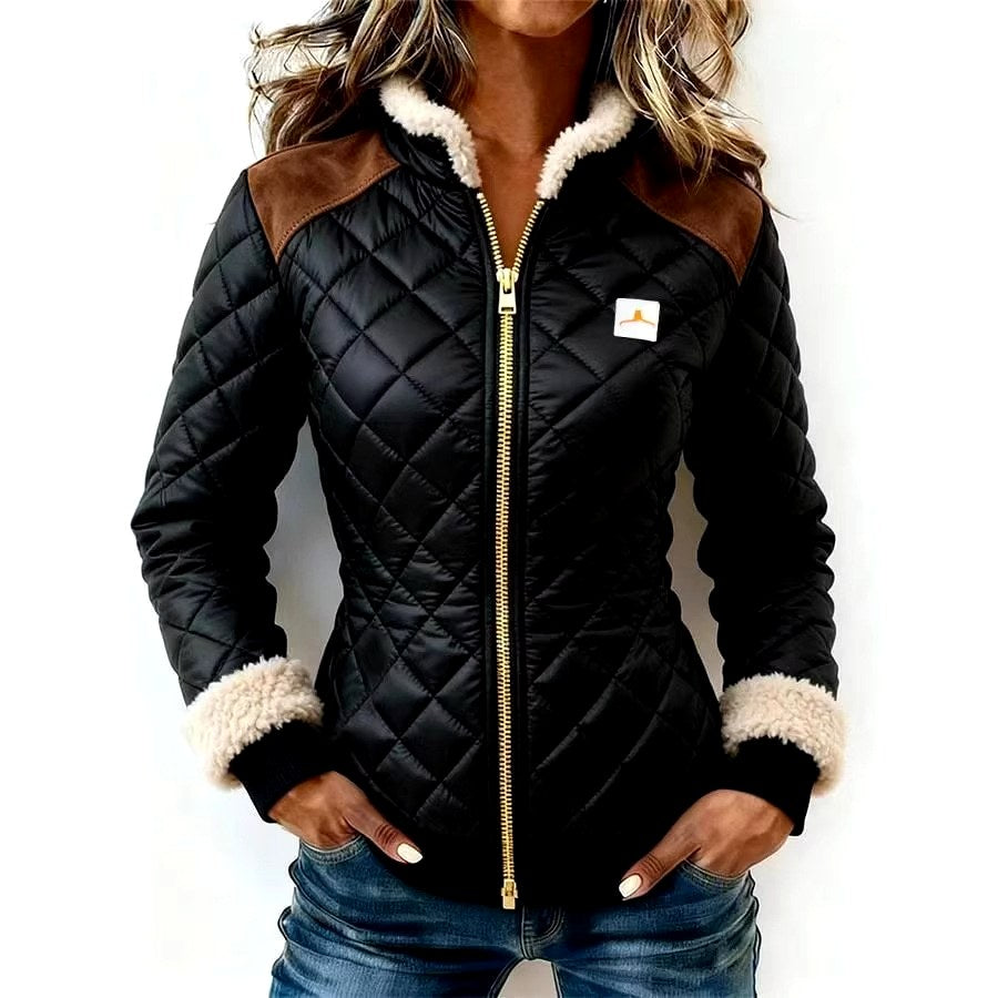 Victoria - Women's Quilted Sherpa Collar Jacket 7