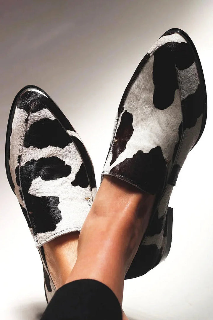 Viola - Women's Cow Print Slip-On Loafers