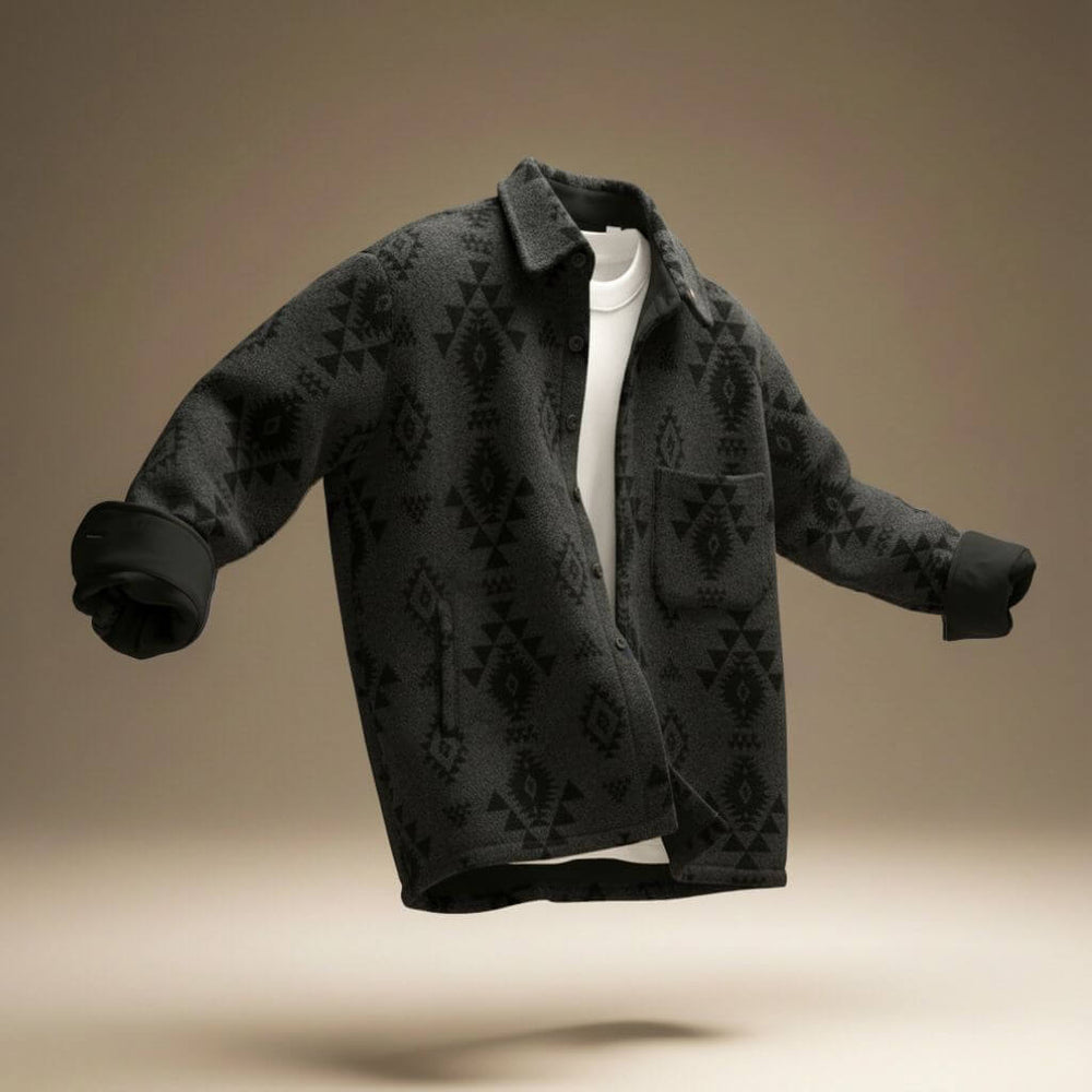 Weston - Men's Southwestern-Pattern Wool Jacket with Notch Collar